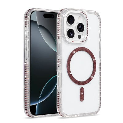 Apple iPhone 16 Pro Case M-safe Charging Enabled Zore Tera Silicone Cover Plum