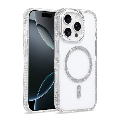 Apple iPhone 16 Pro Case M-safe Charging Enabled Zore Tera Silicone Cover Şeffaf