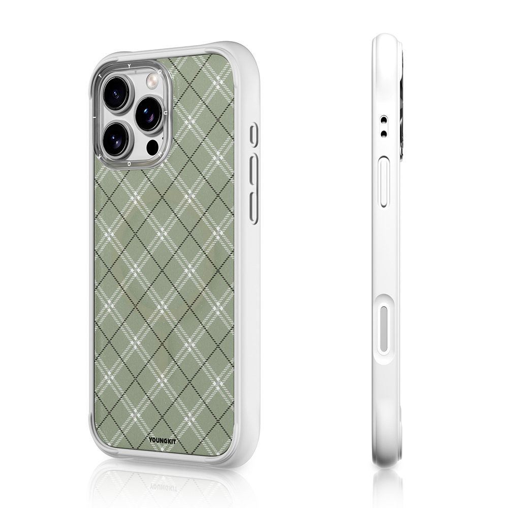 Apple iPhone 16 Pro Case M-safe Charging Feature Youngkit Argyle Series Cover - 6