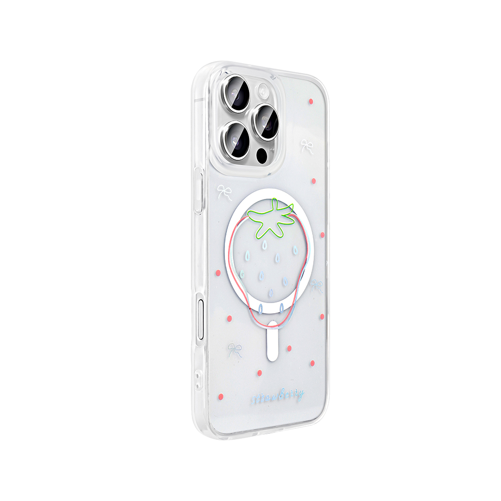 Apple iPhone 16 Pro Case M-Safe Charging Transparent Zore Folk Hard Cover - 9