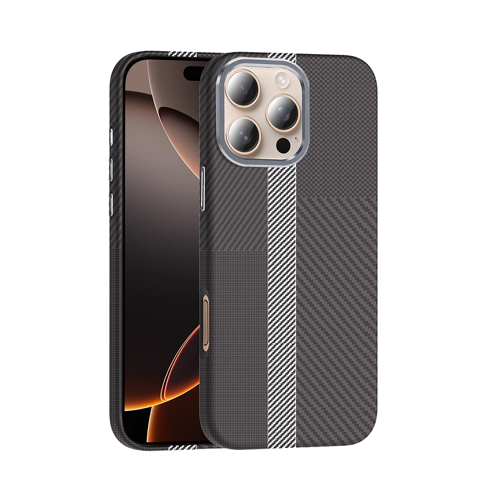 Apple iPhone 16 Pro Case Magsafe Charging Feature Carbon Fiber Look Zore Gros Cover - 2