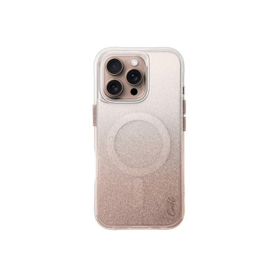 Apple iPhone 16 Pro Case Magsafe Charging Feature Glittery Back Surface with Strap Coehl Lumino Cover Rose Gold