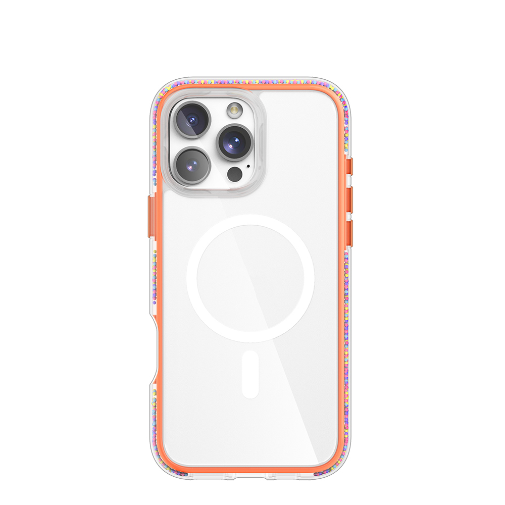 Apple iPhone 16 Pro Case Magsafe Charging Feature Raptic AirJoy Series Bead Designed Transparent Cover - 3