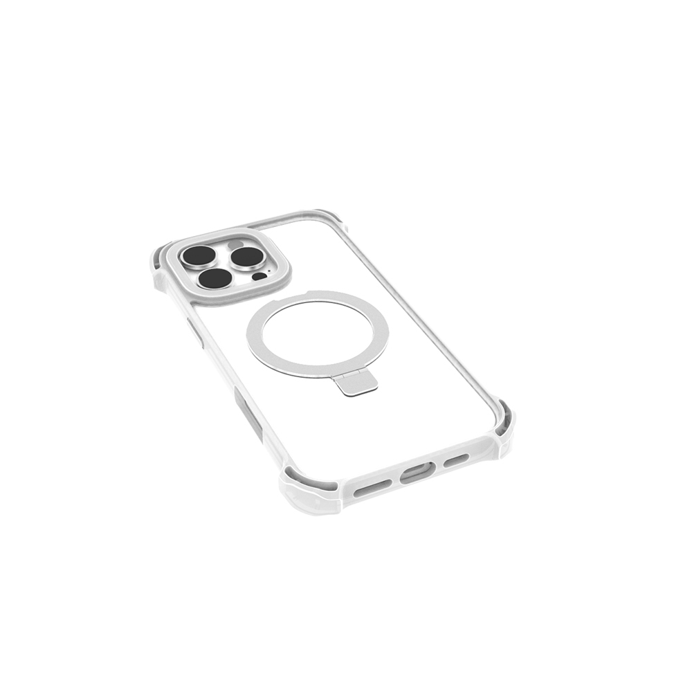 Apple iPhone 16 Pro Case Magsafe Charging Feature Raptic Dual Series Transparent Stand Cover - 19