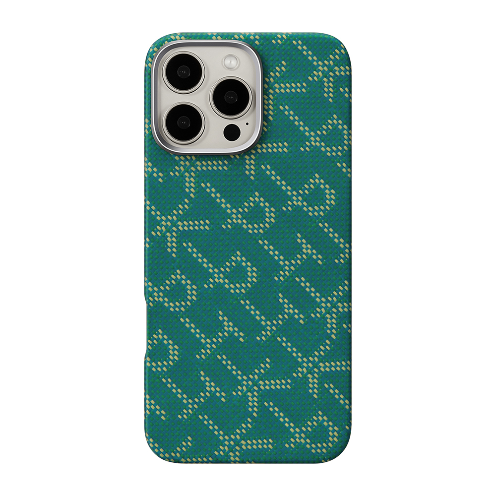 Apple iPhone 16 Pro Case MagSafe Charging Featured Aramid Fiber Pitaka Tactile Woven Monogram Series Cover - 7