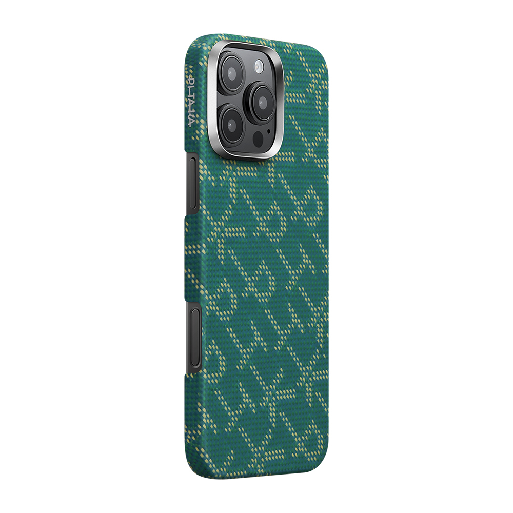 Apple iPhone 16 Pro Case MagSafe Charging Featured Aramid Fiber Pitaka Tactile Woven Monogram Series Cover - 9