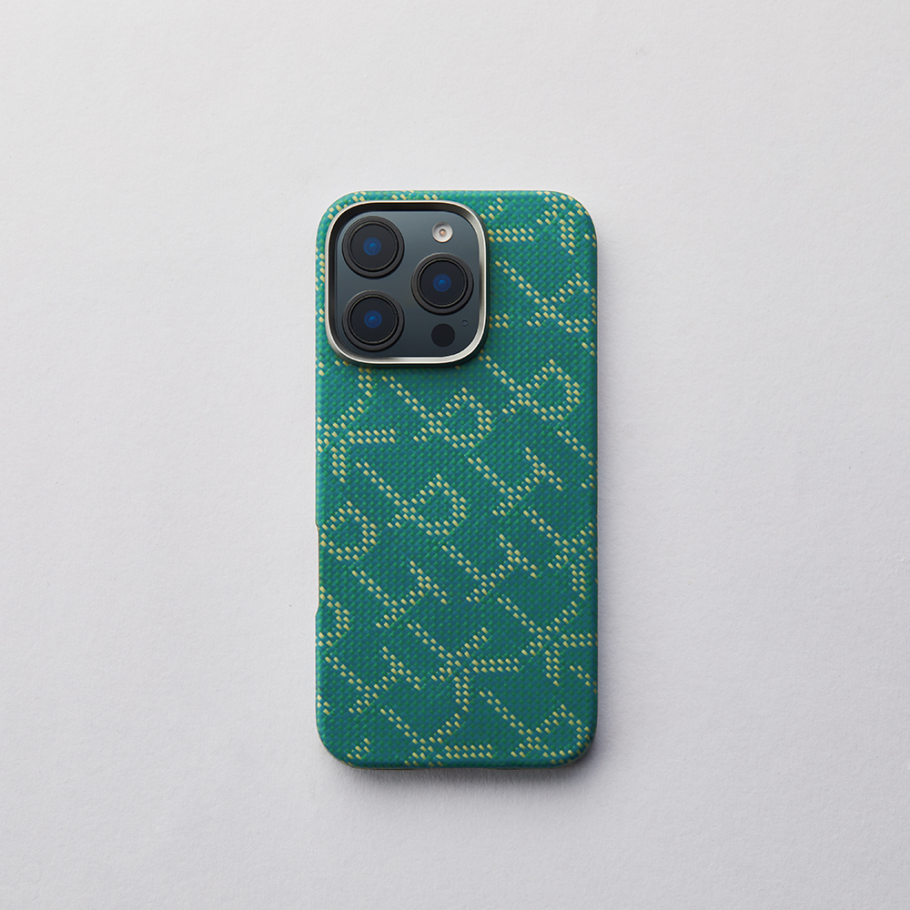 Apple iPhone 16 Pro Case MagSafe Charging Featured Aramid Fiber Pitaka Tactile Woven Monogram Series Cover - 17