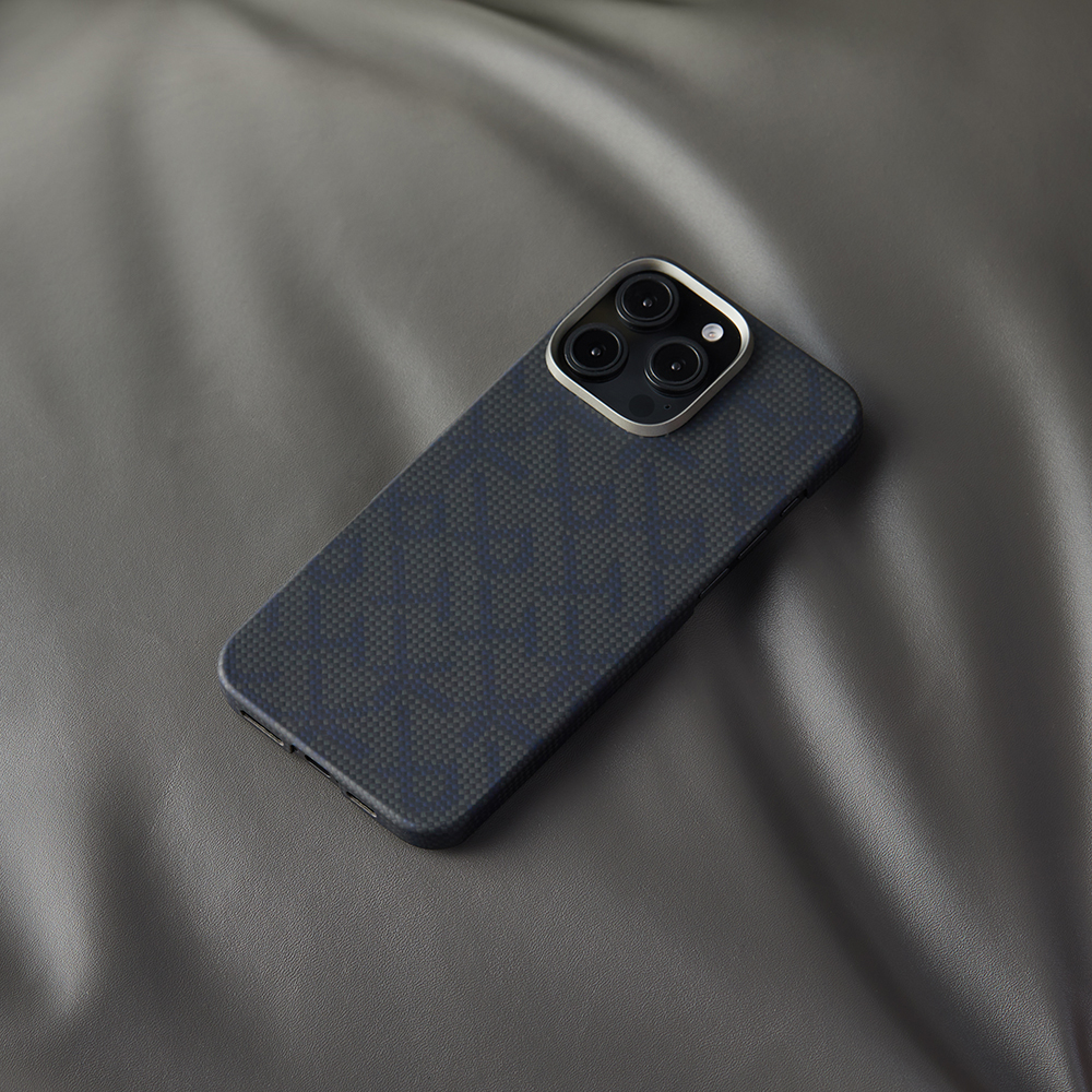 Apple iPhone 16 Pro Case MagSafe Charging Featured Aramid Fiber Pitaka Tactile Woven Monogram Series Cover - 19