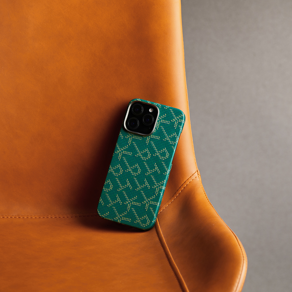 Apple iPhone 16 Pro Case MagSafe Charging Featured Aramid Fiber Pitaka Tactile Woven Monogram Series Cover - 20