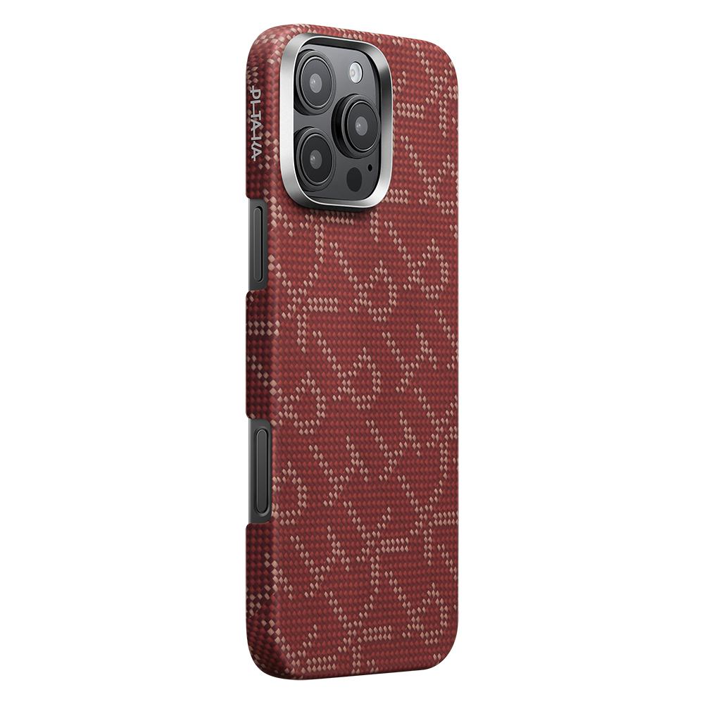 Apple iPhone 16 Pro Case MagSafe Charging Featured Aramid Fiber Pitaka Tactile Woven Monogram Series Cover - 12