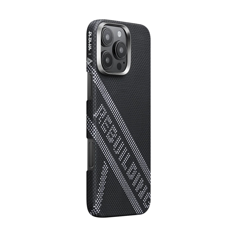 Apple iPhone 16 Pro Case MagSafe Charging Featured Aramid Fiber Re-TROS Designed Pitaka Tactile Woven Rebuilding Series Cover - 4