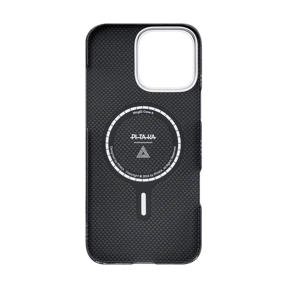 Apple iPhone 16 Pro Case MagSafe Charging Featured Aramid Fiber Re-TROS Designed Pitaka Tactile Woven Rebuilding Series Cover - 5