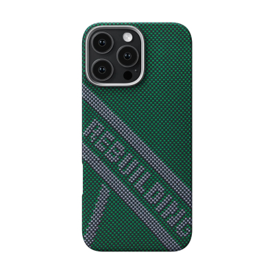 Apple iPhone 16 Pro Case MagSafe Charging Featured Aramid Fiber Re-TROS Designed Pitaka Tactile Woven Rebuilding Series Cover Green