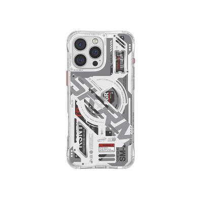 Apple iPhone 16 Pro Case Magsafe Charging Featured Layered Machine Themed SkinArma Ekho Cover Şeffaf