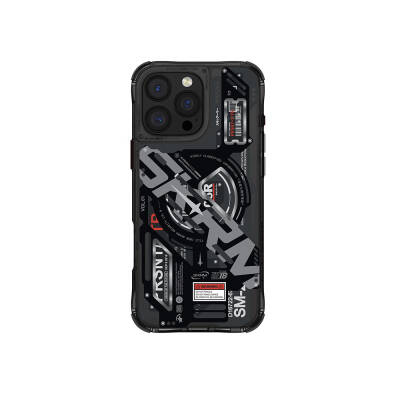 Apple iPhone 16 Pro Case Magsafe Charging Featured Layered Machine Themed SkinArma Ekho Cover Black