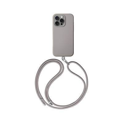 Apple iPhone 16 Pro Case Magsafe Charging Featured Soft Back Surface Strap String Coehl Creme Cover Grey