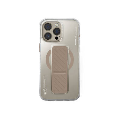 Apple iPhone 16 Pro Case Magsafe Charging Featured Technology Patterned Stand Skinarma Axon Cover Gold