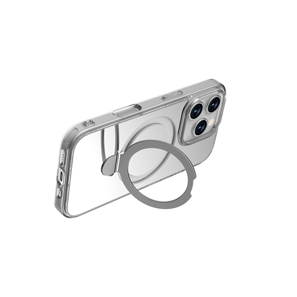 Apple iPhone 16 Pro Case Magsafe Charging Raptic Air Stand Series Mirrored Back Surface Stand Cover - 3