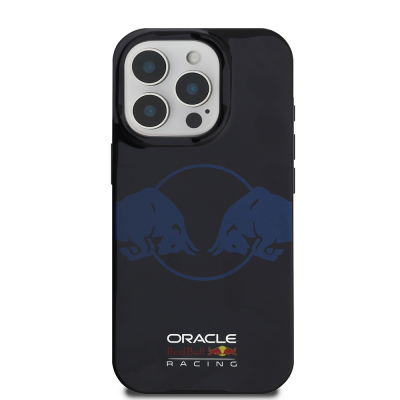 Apple iPhone 16 Pro Case Redbull Original Licensed Magsafe Charging Featured IML Double Bull Printed Hard PC Cover Navy blue