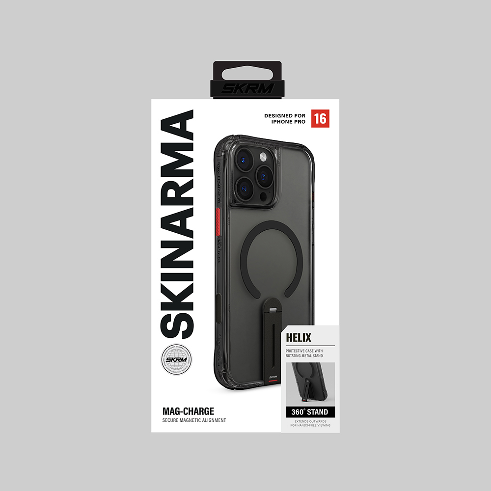 Apple iPhone 16 Pro Case Skinarma Helix Cover with Magsafe Charging Feature and 360 Degree Rotatable Stand - 17