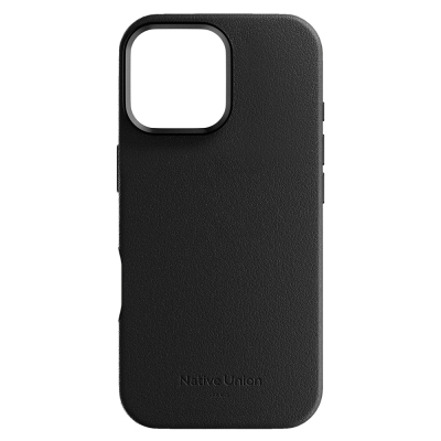 Apple iPhone 16 Pro Case with M-safe Charging Feature, Leather Look, Native Union 2024 Active Series Cover Black