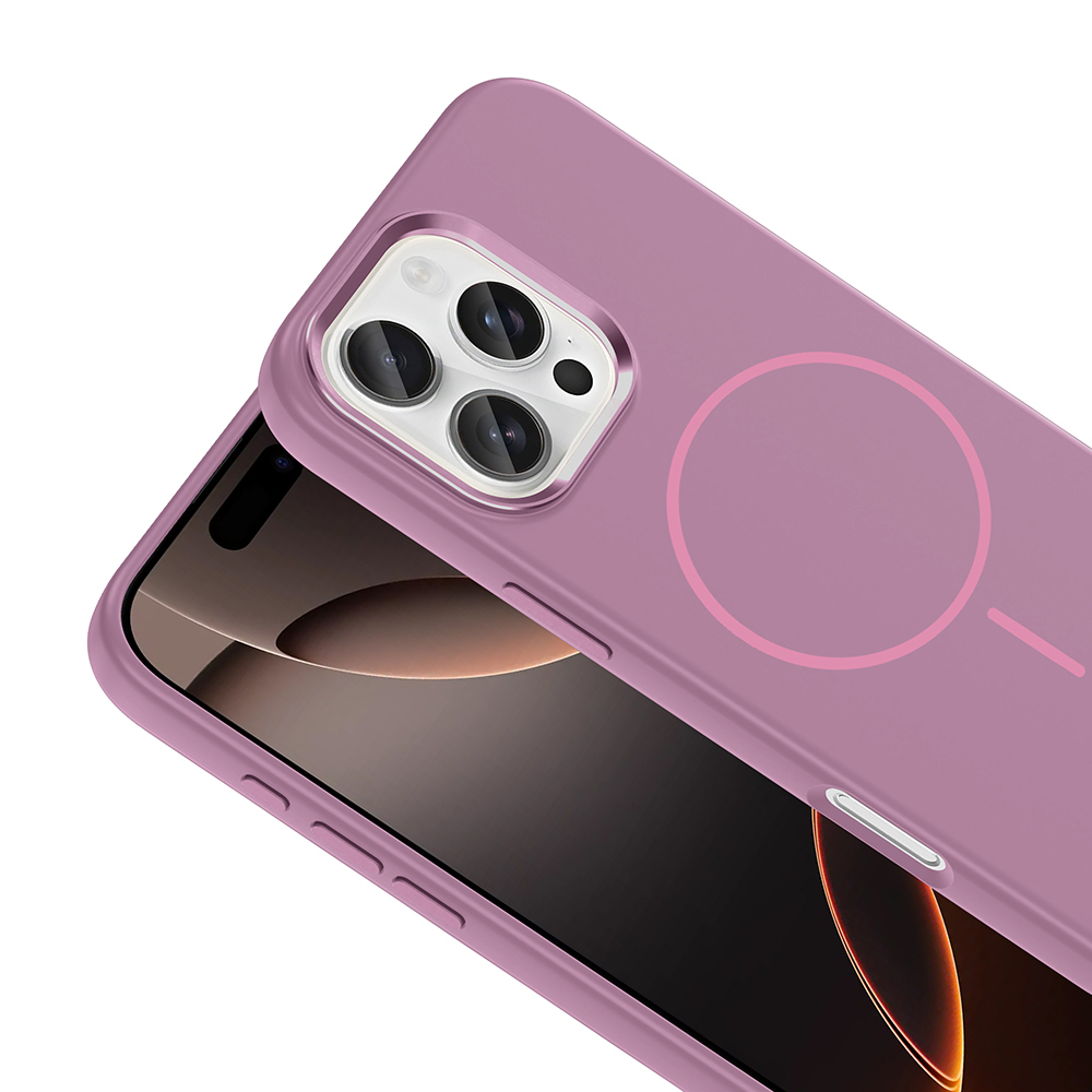 Apple iPhone 16 Pro Case with M-Safe Charging Feature, Metal Camera Frame, Zore Edi Silicone Cover - 21