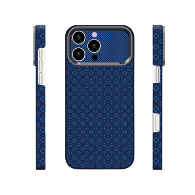 Apple iPhone 16 Pro Case with M-Safe Charging Feature Zore Paris Velix Hard PC Cover Navy blue