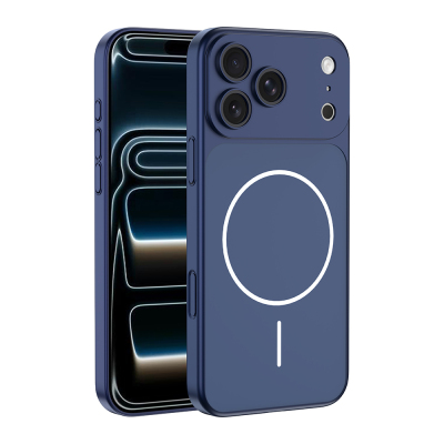 Apple iPhone 16 Pro Case Zore M-Safe Charging Camera Protection Spark Cover Blue