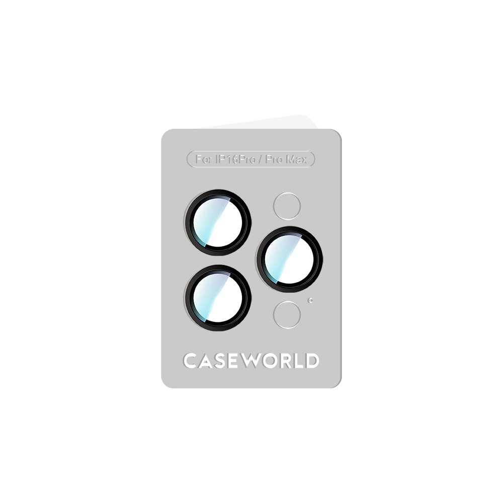 Apple iPhone 16 Pro CaseWorld Alloy Series Oleophobic Anti-Reflective Camera Lens Protector - 18
