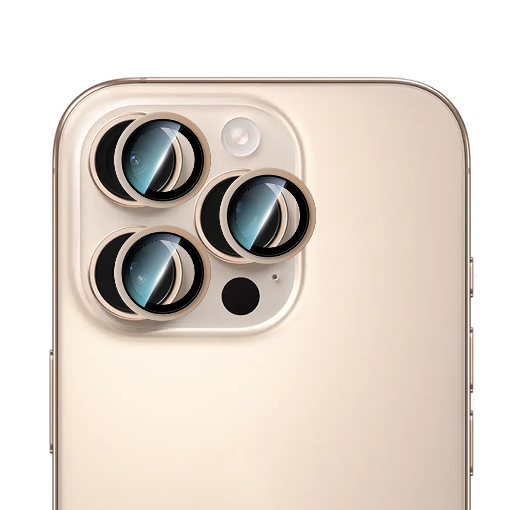 Apple iPhone 16 Pro CaseWorld Alloy Two-Color Series Lens Protector - 6