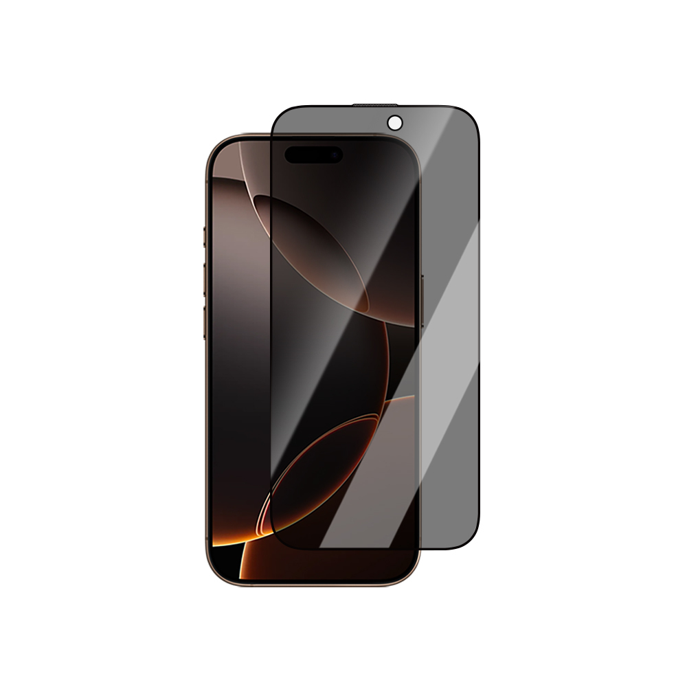 Apple iPhone 16 Pro CaseWorld Crystal Shadow Serisi 0.15mm 3D Privacy Temperli Cam Ekran Koruyucu - 1