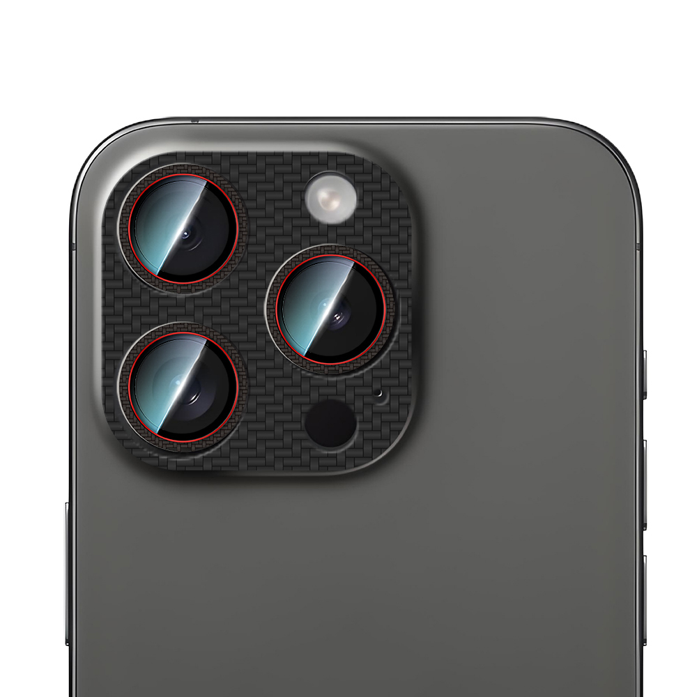 Apple iPhone 16 Pro CaseWorld Karbon Fiber Serisi Anti Reflective Ultra Clear Full Kamera Lens Koruyucu - 6