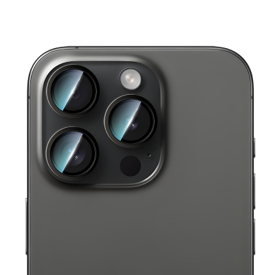 Apple iPhone 16 Pro CaseWorld Sapphire Serisi Anti Reflective Lens Koruyucu Siyah
