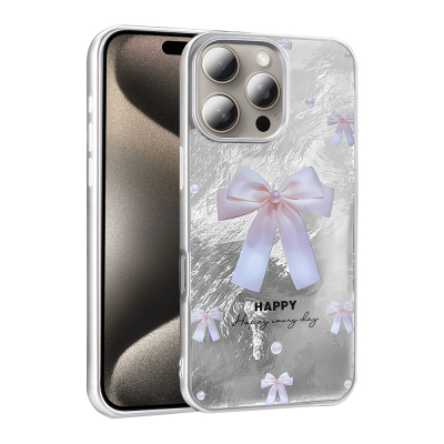 Apple iPhone 16 Pro Kılıf Desenli Zore Mep Kapak İncili Fiyonk