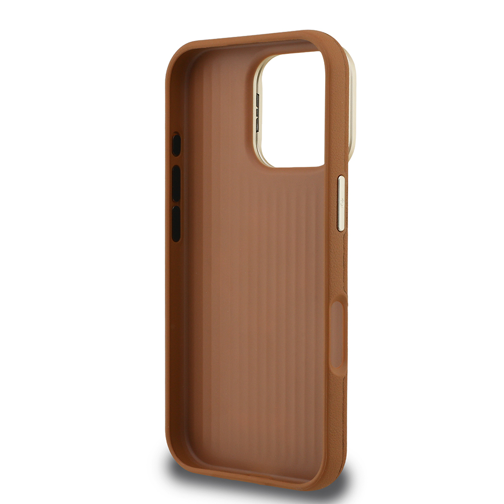 Apple iPhone 16 Pro Kılıf Guess Orjinal Lisanslı Grained Yazı Logolu Kamera Standlı Kapak - 17
