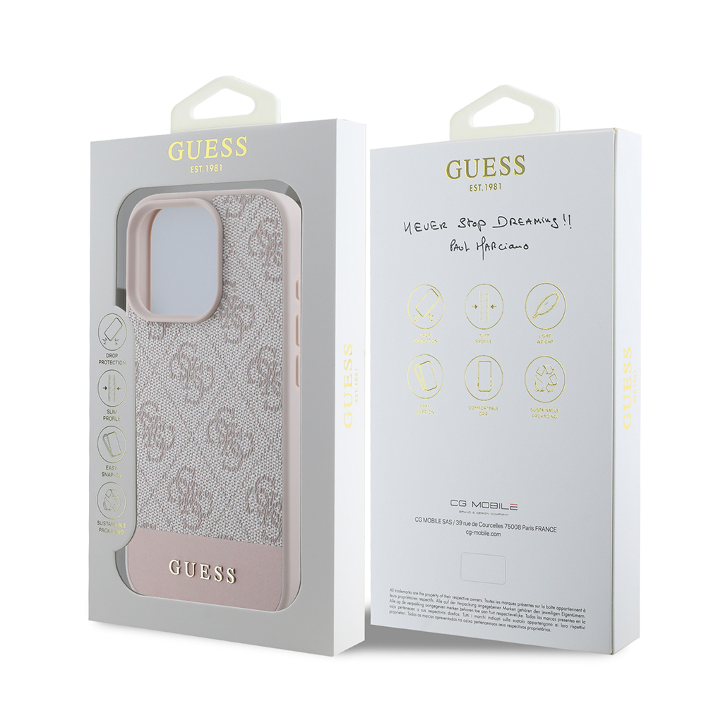 Apple iPhone 16 Pro Kılıf Guess Orjinal Lisanslı PU Deri Şerit Logo Dizaynlı Kapak - 11