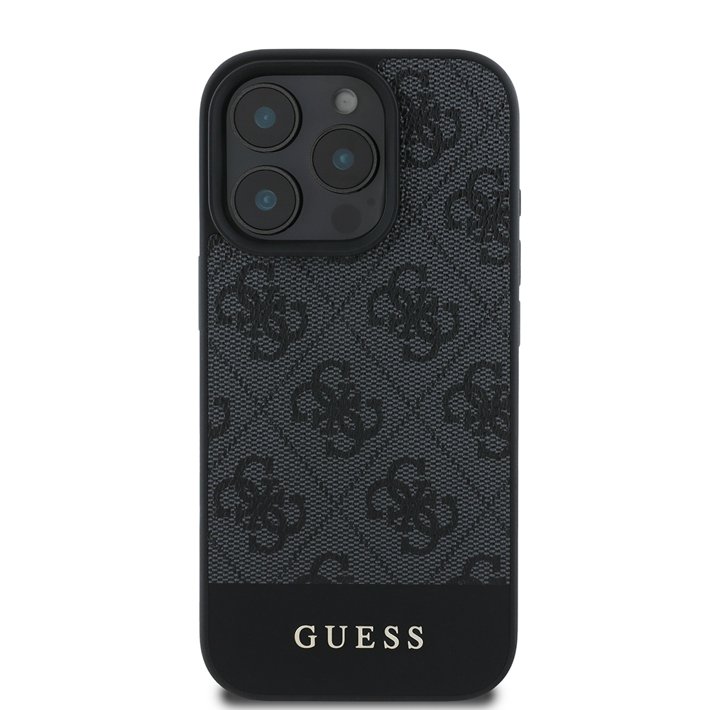Apple iPhone 16 Pro Kılıf Guess Orjinal Lisanslı PU Deri Şerit Logo Dizaynlı Kapak - 20