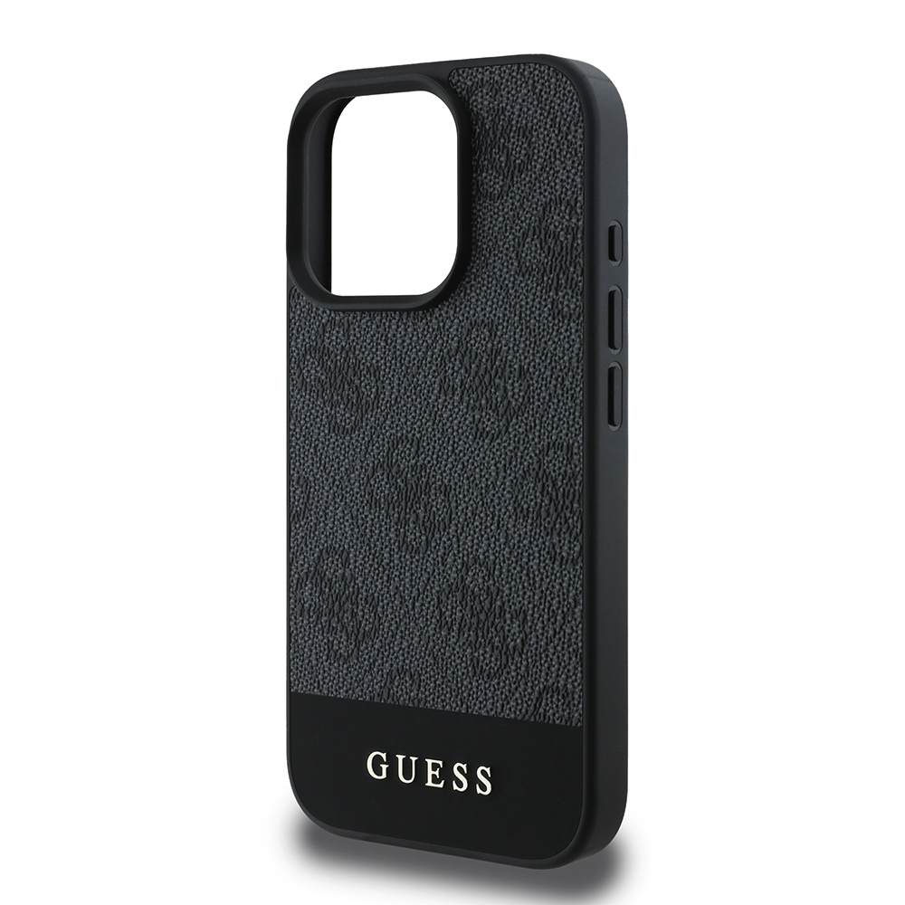 Apple iPhone 16 Pro Kılıf Guess Orjinal Lisanslı PU Deri Şerit Logo Dizaynlı Kapak - 23