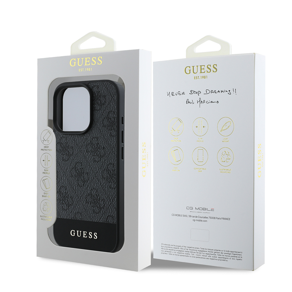 Apple iPhone 16 Pro Kılıf Guess Orjinal Lisanslı PU Deri Şerit Logo Dizaynlı Kapak - 25