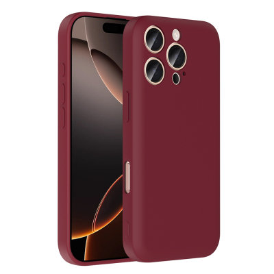 Apple iPhone 16 Pro Kılıf Kamera Korumalı Kartlık Hazneli Zore Vitra Kapak Mürdüm