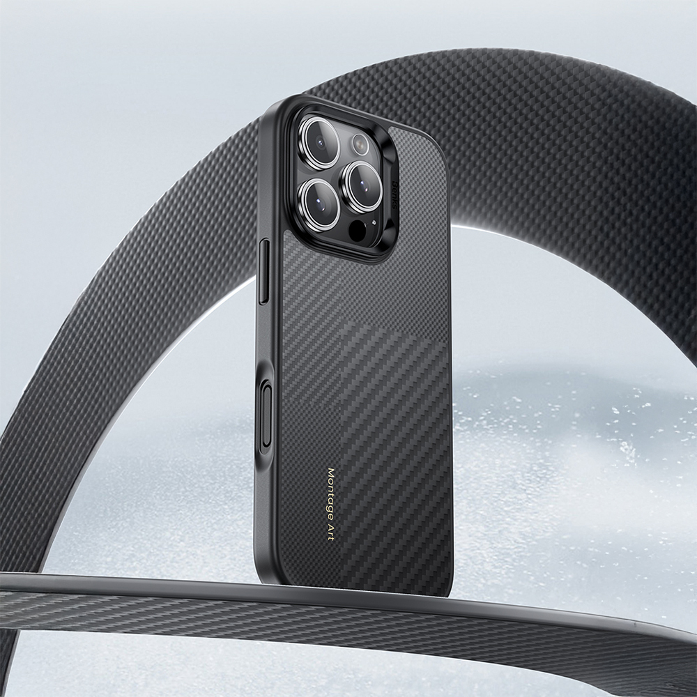Apple iPhone 16 Pro Kılıf Karbon Fiber M-safe Şarj Özellikli Kamerra Kontrol Butonlu Benks Hybrid ArmorPro Montage Kevlar Kapak - 12