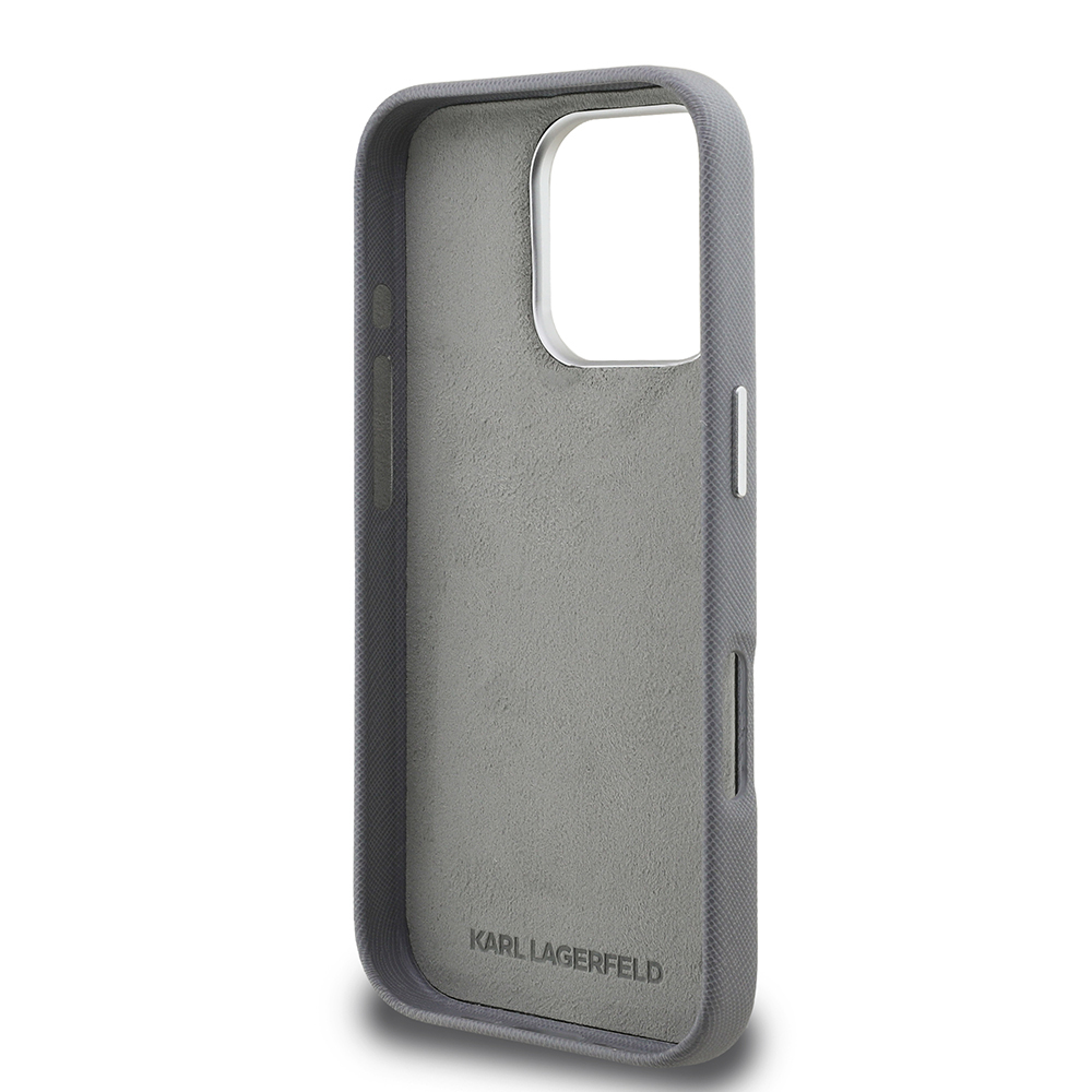 Apple iPhone 16 Pro Kılıf Karl Lagerfeld Orjinal Lisanslı K&C Heads Pin Kapak - 9