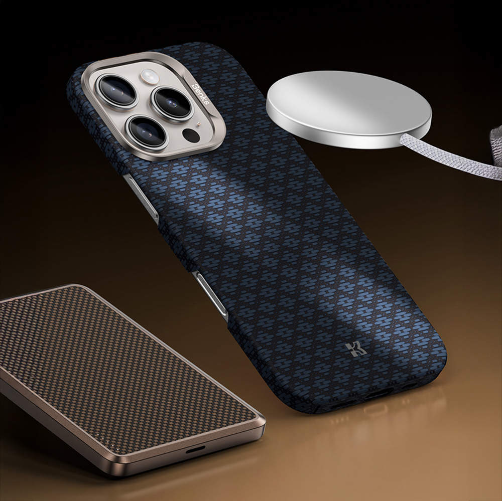 Apple iPhone 16 Pro Kılıf M-Safe Şarj Özellikli Benks ArmorAir ArmorGrid Serisi Kevlar Kapak - 11