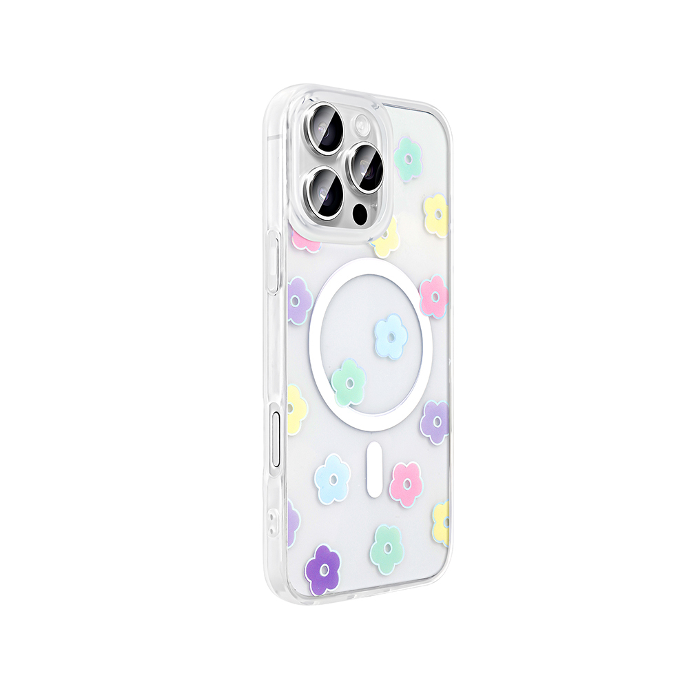 Apple iPhone 16 Pro Kılıf M-Safe Şarj Özellikli Şeffaf Zore Folk Sert Kapak - 8