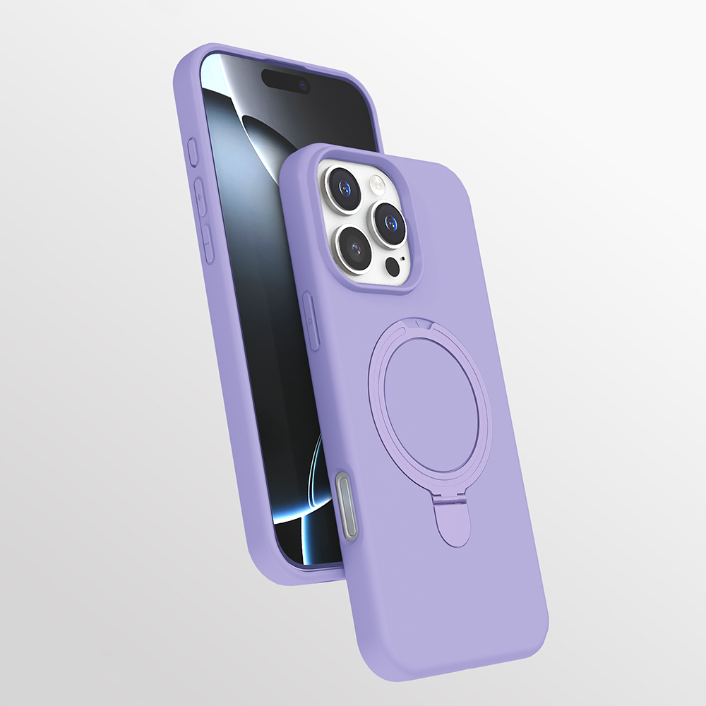 Apple iPhone 16 Pro Kılıf M-safe Şarj Özellikli Standlı Zore Samara Kapak - 5