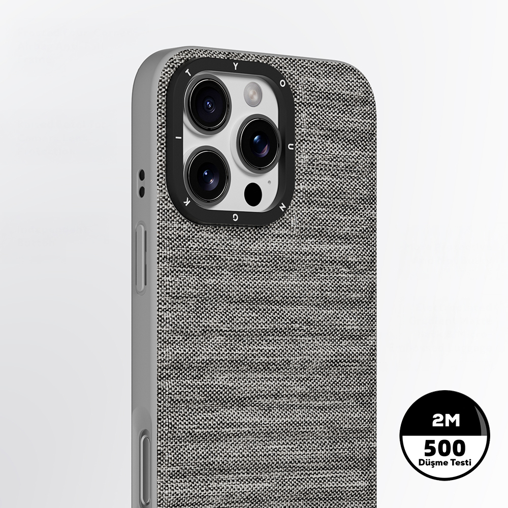 Apple iPhone 16 Pro Kılıf M-safe Şarj Özellikli Youngkit Canvas Serisi Kapak - 7