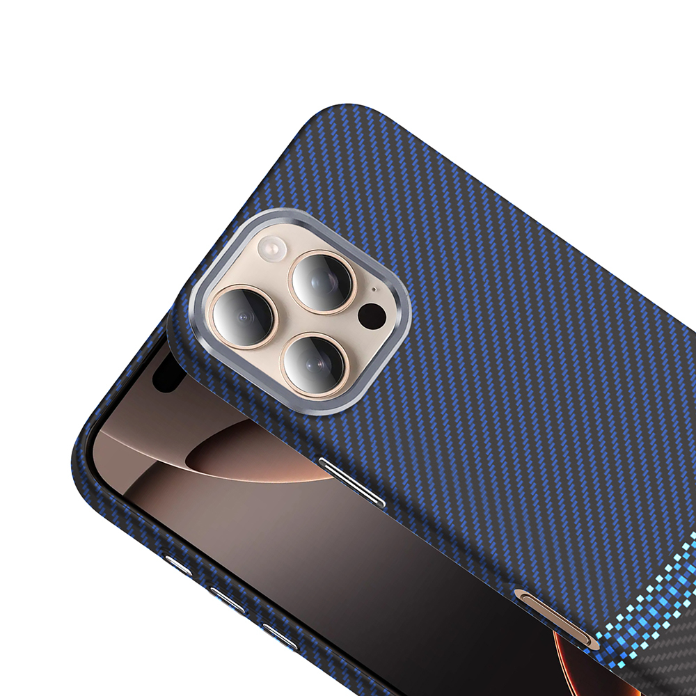 Apple iPhone 16 Pro Kılıf M-safe Şarj Özellikli Karbon Fiber Görünümlü Zore Gros Kapak - 15
