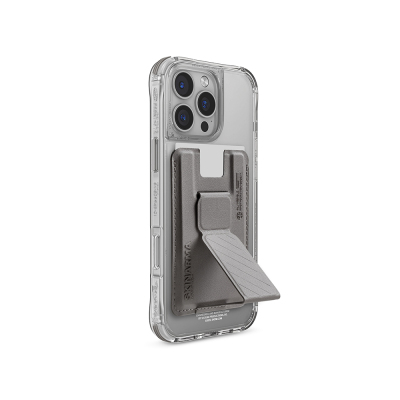 Apple iPhone 16 Pro Kılıf SkinArma Şeffaf M-safe Şarj Özellikli Prime Edition Kado Kartlıklı Saido Kapak Titanyum