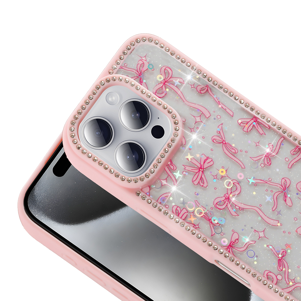 Apple iPhone 16 Pro Kılıf Taşlı ve Simli Tasarım Zore Azra Kapak - 10
