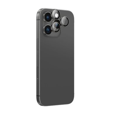 Apple iPhone 16 Pro Max Amazingthing Anti Reflective Kamera Lens Koruyucu + Kolay Uygulama Aparatlı Siyah